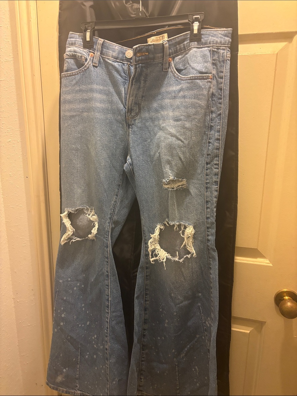torrid Medium Wash Distressed Flare Jeans